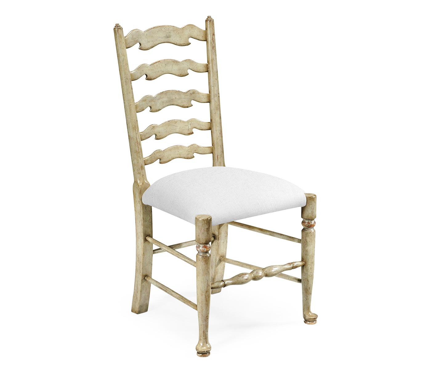 Traditional Ladderback Grey Painted Dining Side Chair