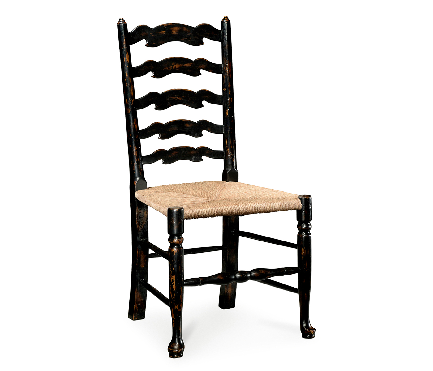 Traditional Ladderback Honey Black Dining Side Chair