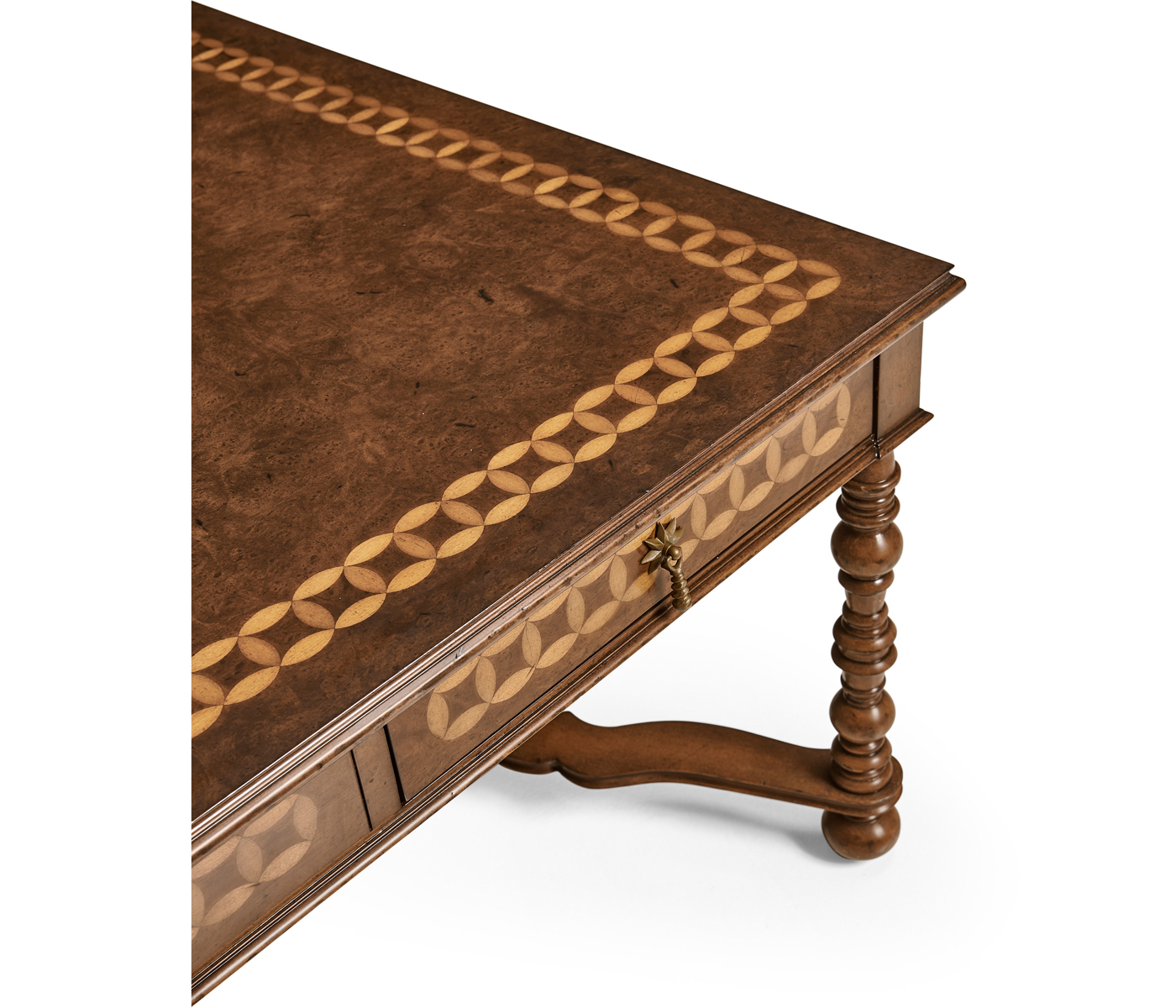 Circle inlay square coffee table