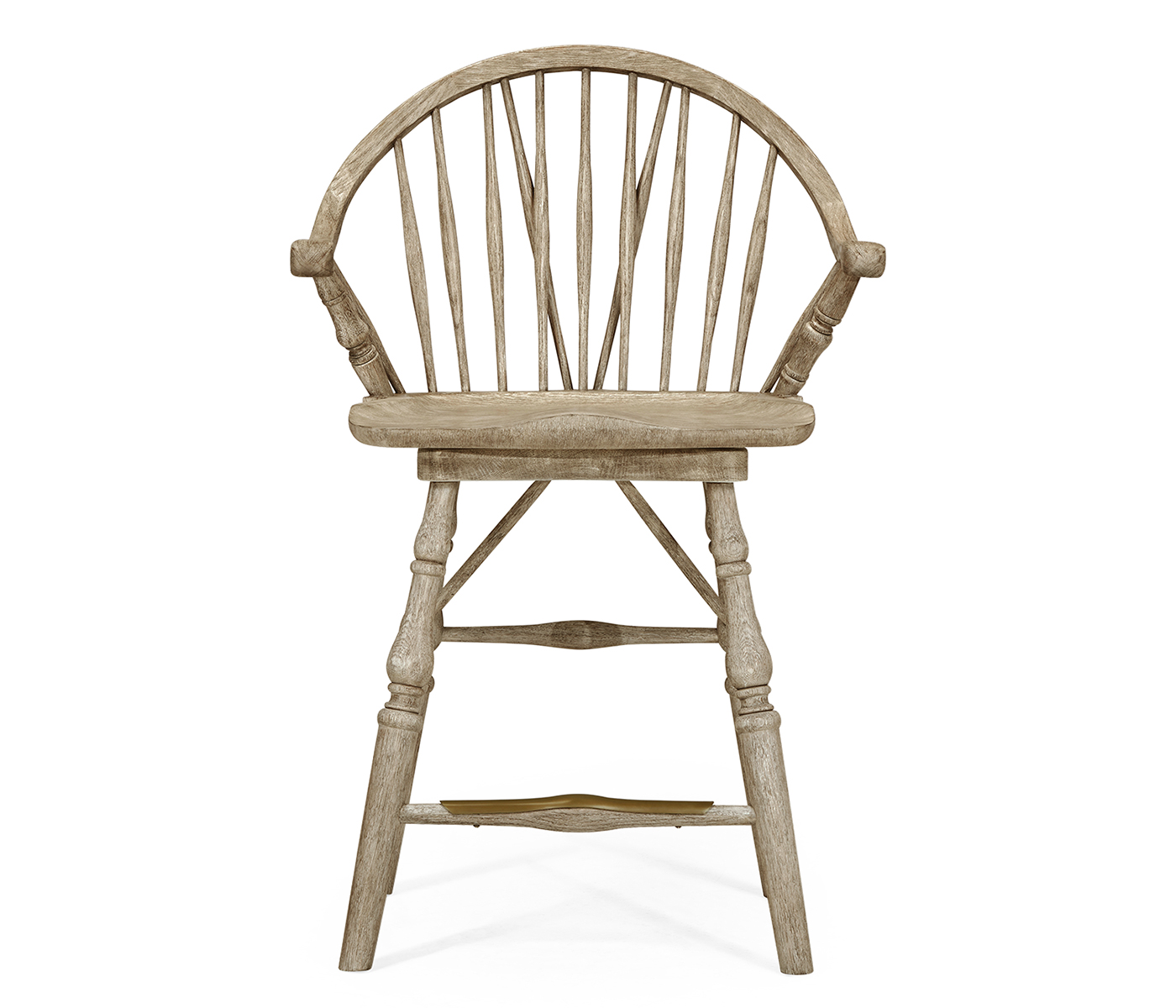 Windsor Style Grey Oak Arm Chair Counter Stool