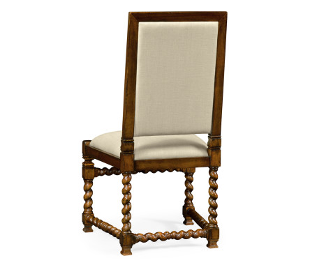 Carolean Style Side Chair with Upholstered Back