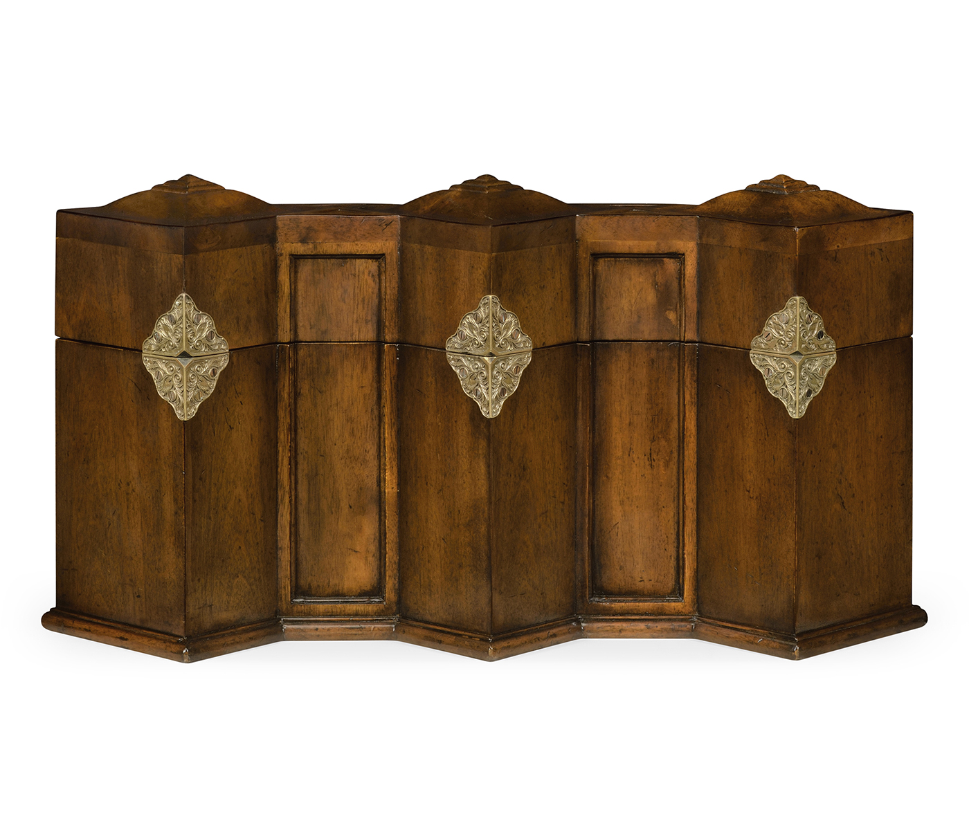 Triple Glass Decanters Set in Conjoined Square Cases