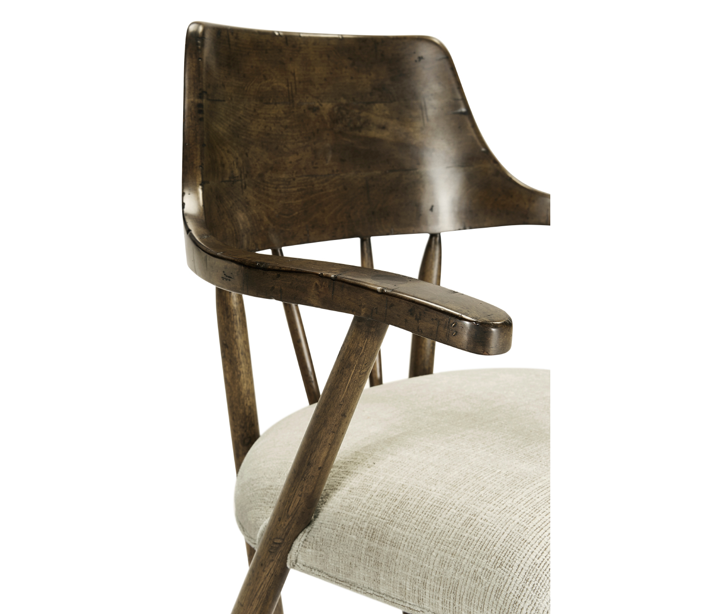 Casual Dark Driftwood Captains Chair