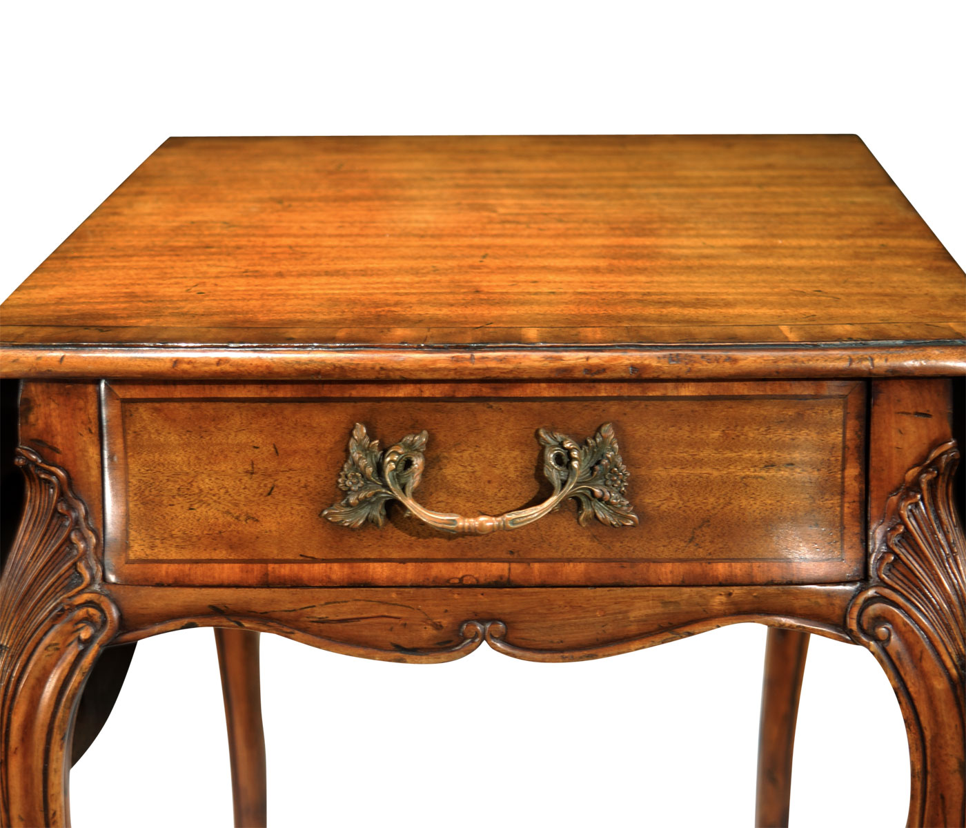 Carved walnut pembroke table