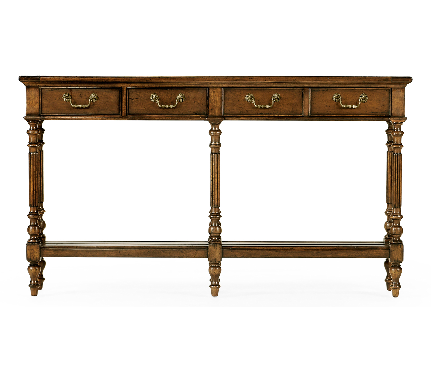 Narrow Walnut Console Antique Finish