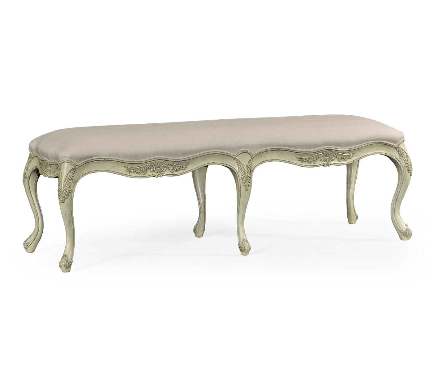 French Provincial Pale Green Bench
