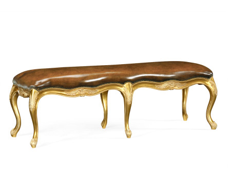 French Provincial Antique Gold Bench