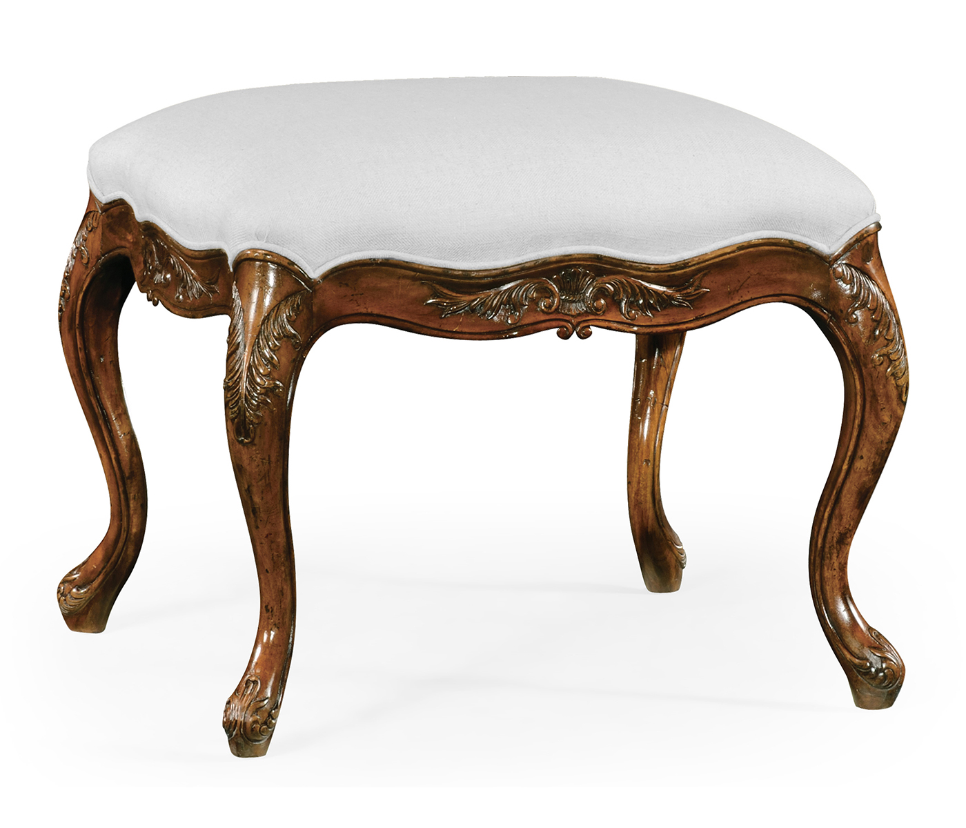 Large French Provincial Walnut Footstool