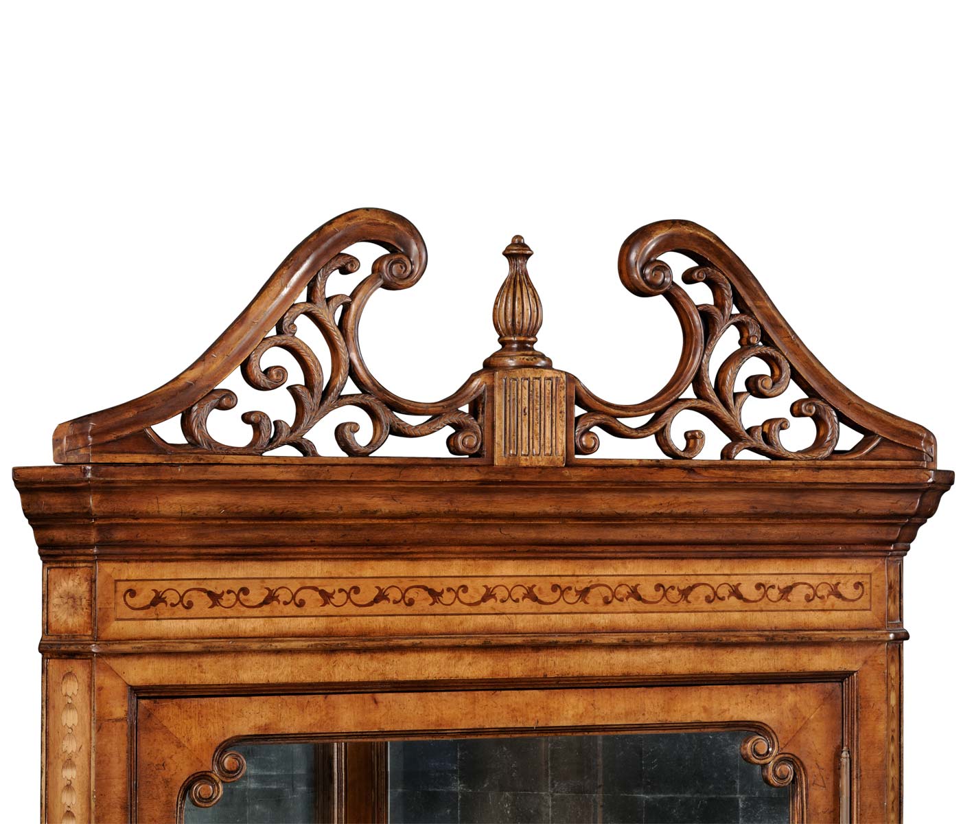 Satinwood Glazed Corner Cabinet