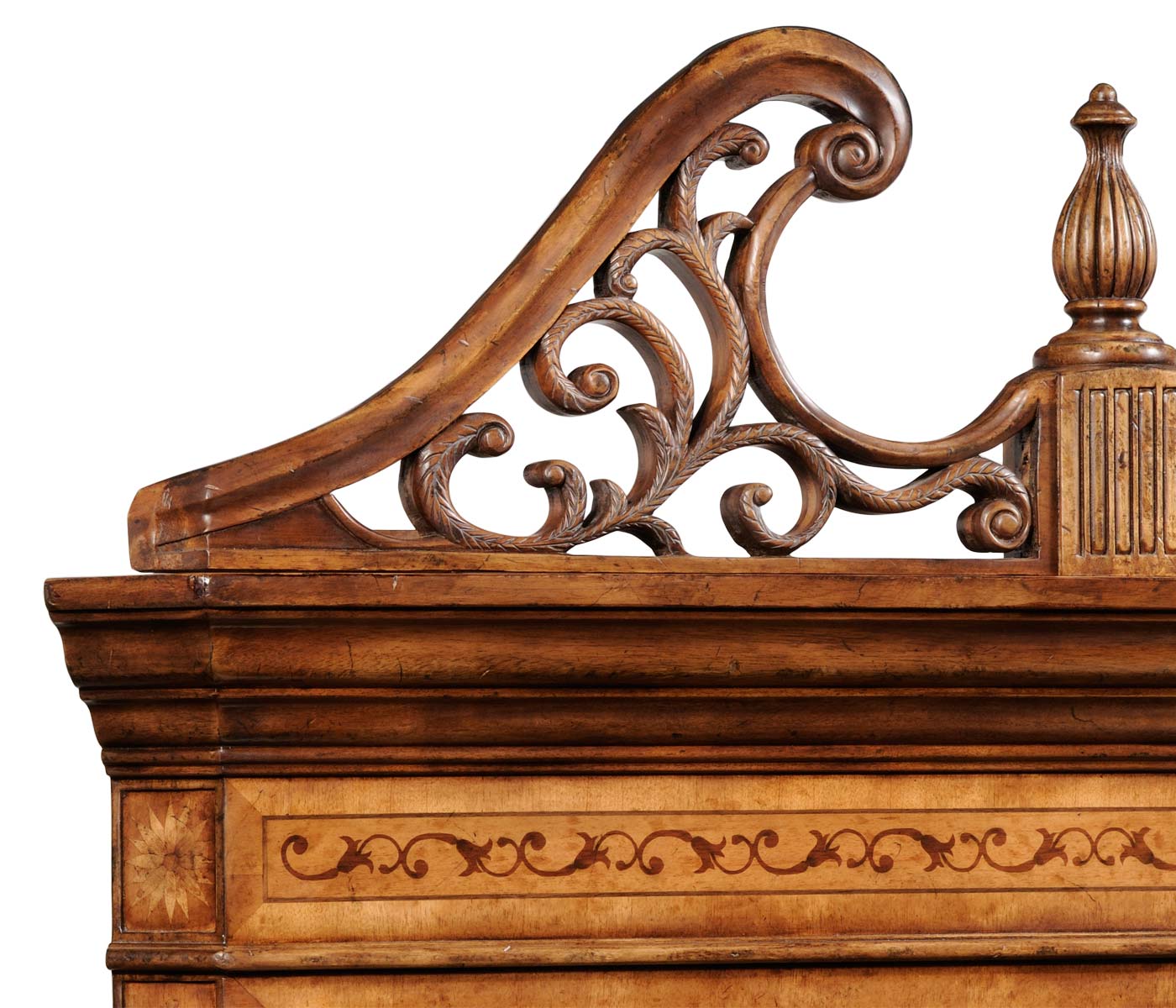 Satinwood Glazed Corner Cabinet