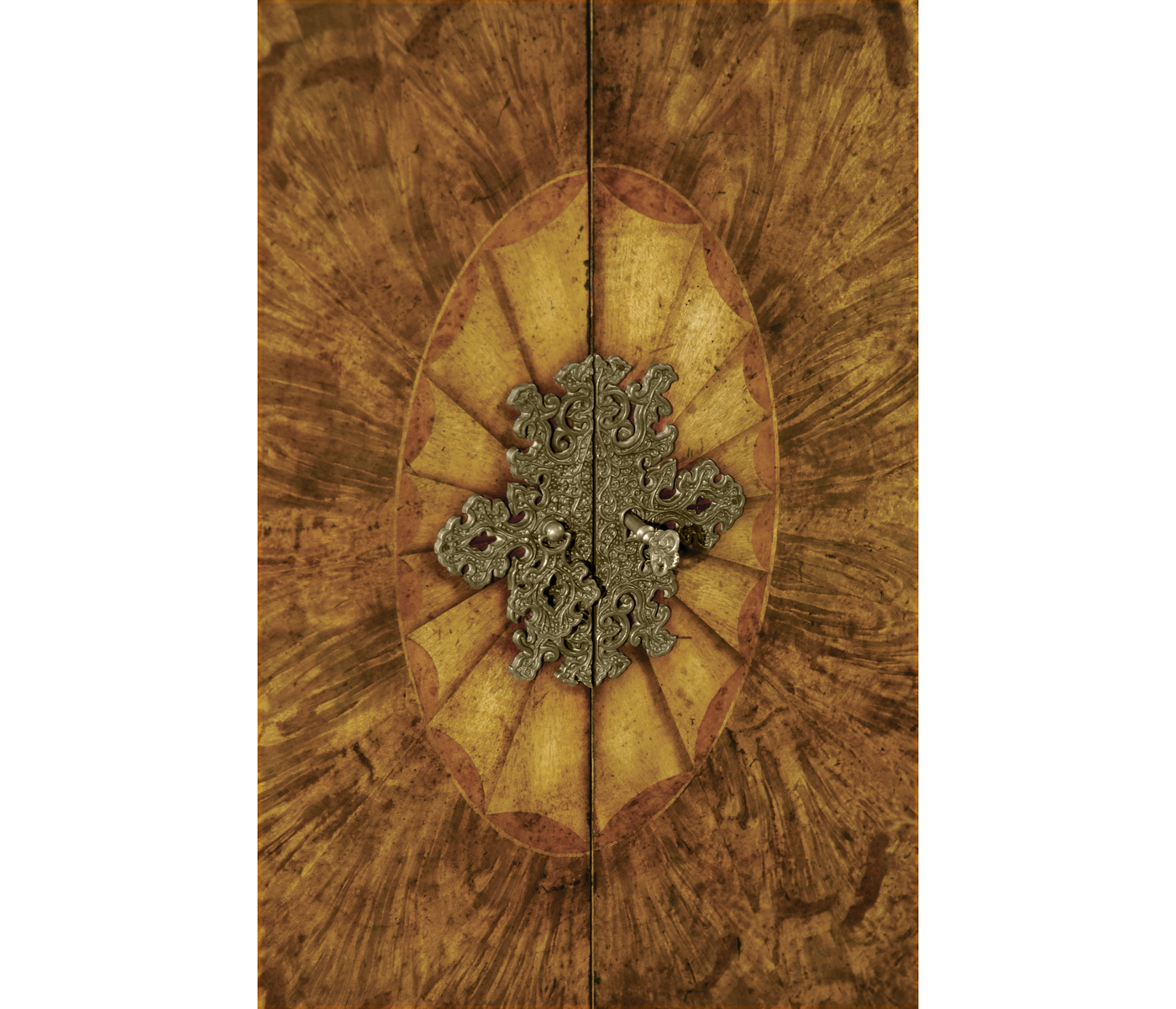 Flaming Light Walnut Side Cabinet