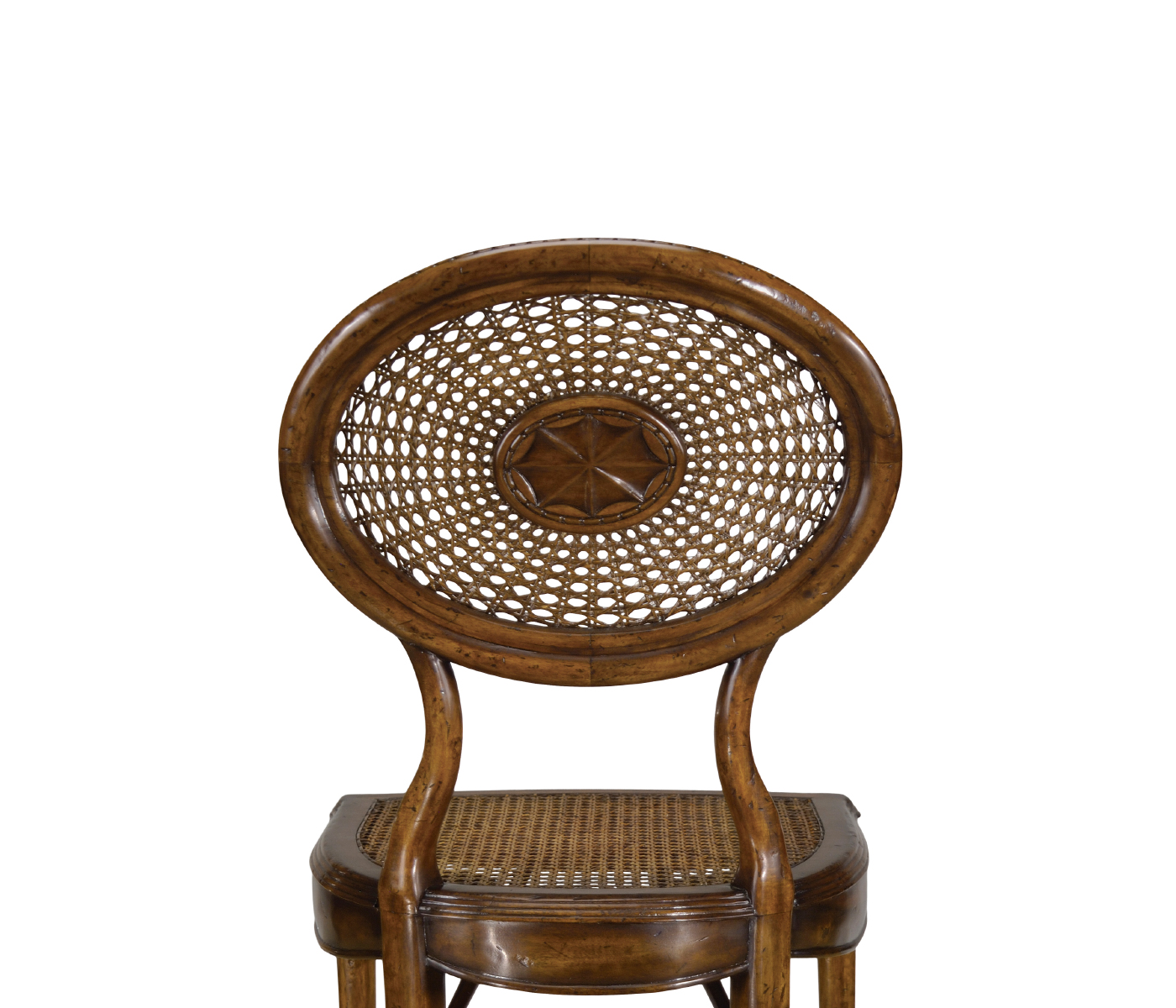 French caned chair with oval back (Side)