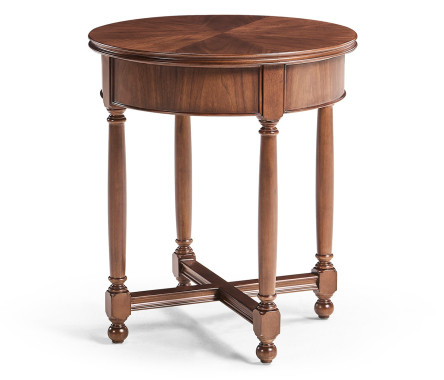 Parquet round lamp table