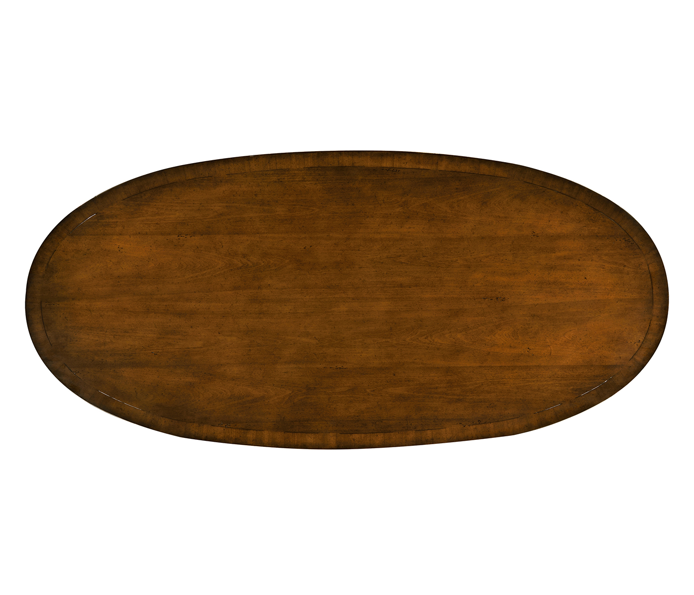 Large oval walnut coffee table
