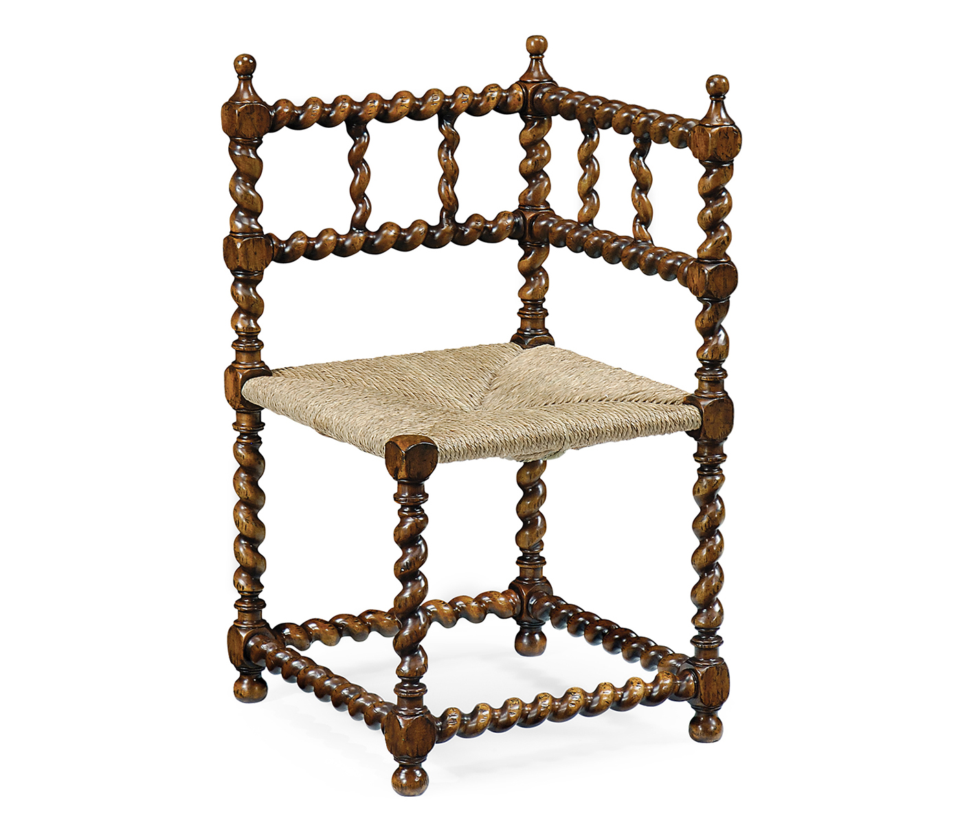 Barley Twist Walnut Corner Chair