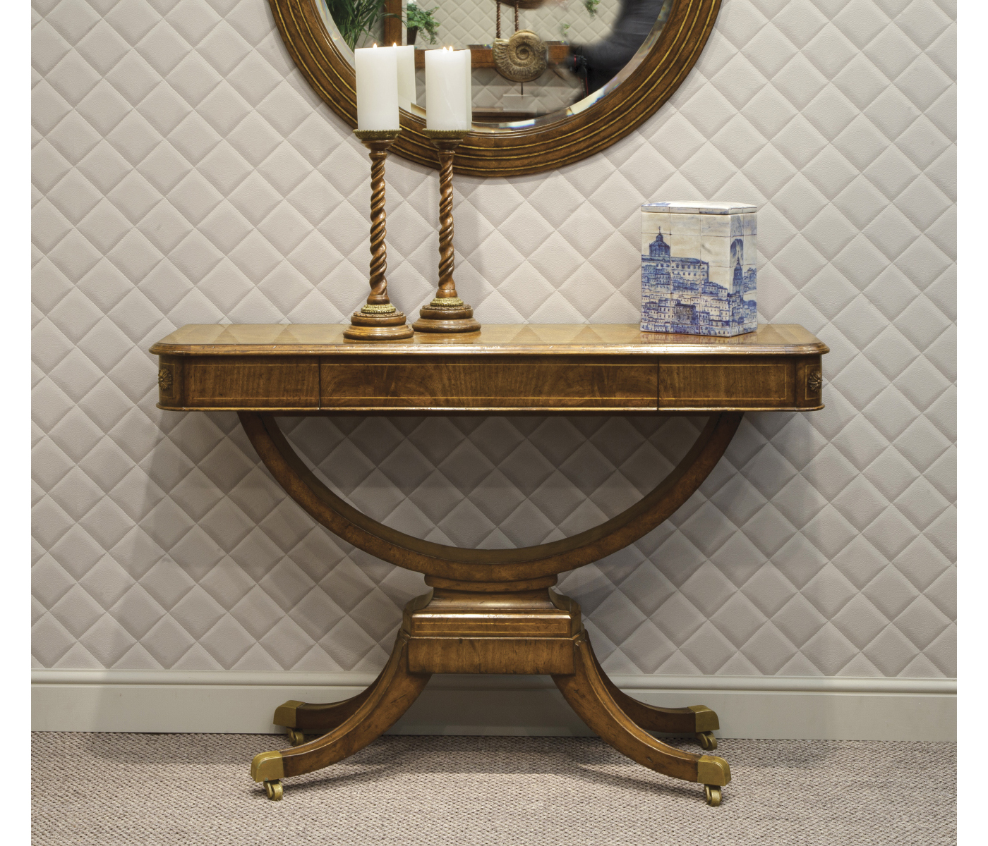 Pair of Barley Twist Walnut Candlesticks
