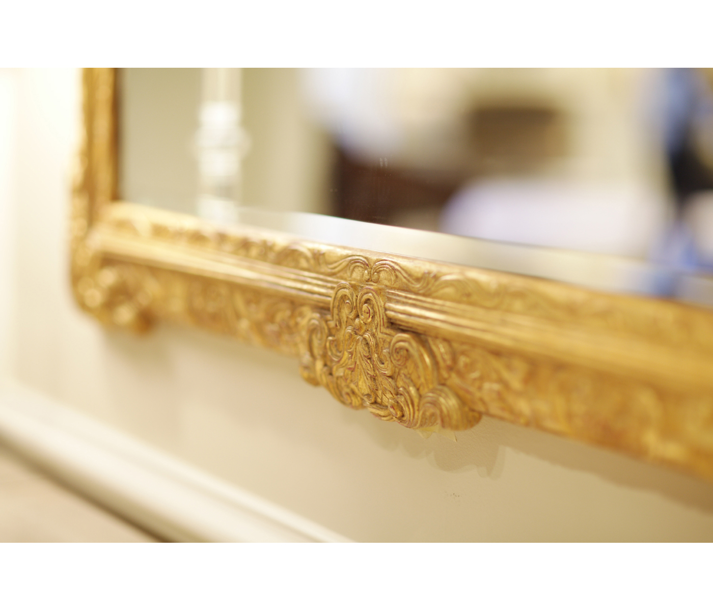 French 19th century style bright gilded mirror