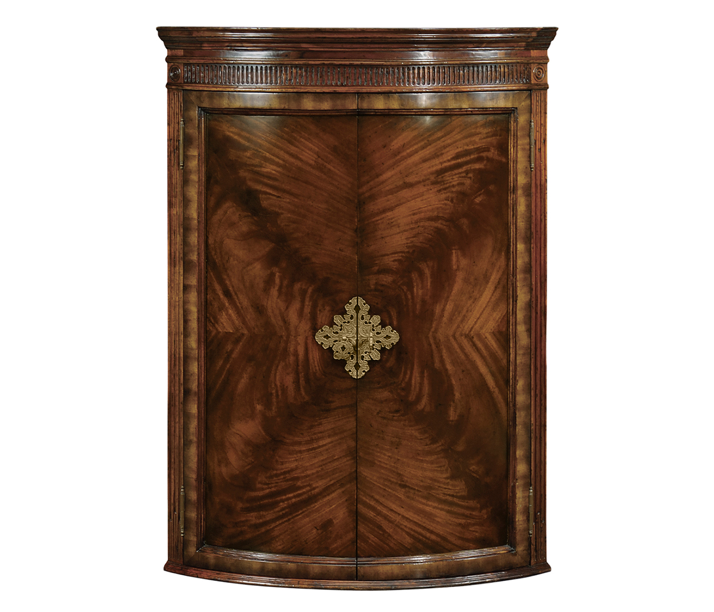 Hanging Semi-Circular Mahogany Cabinet