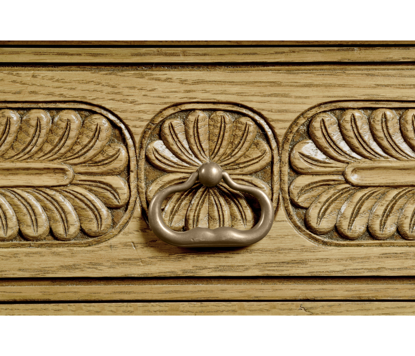 Chip Carved Natural Oak Console