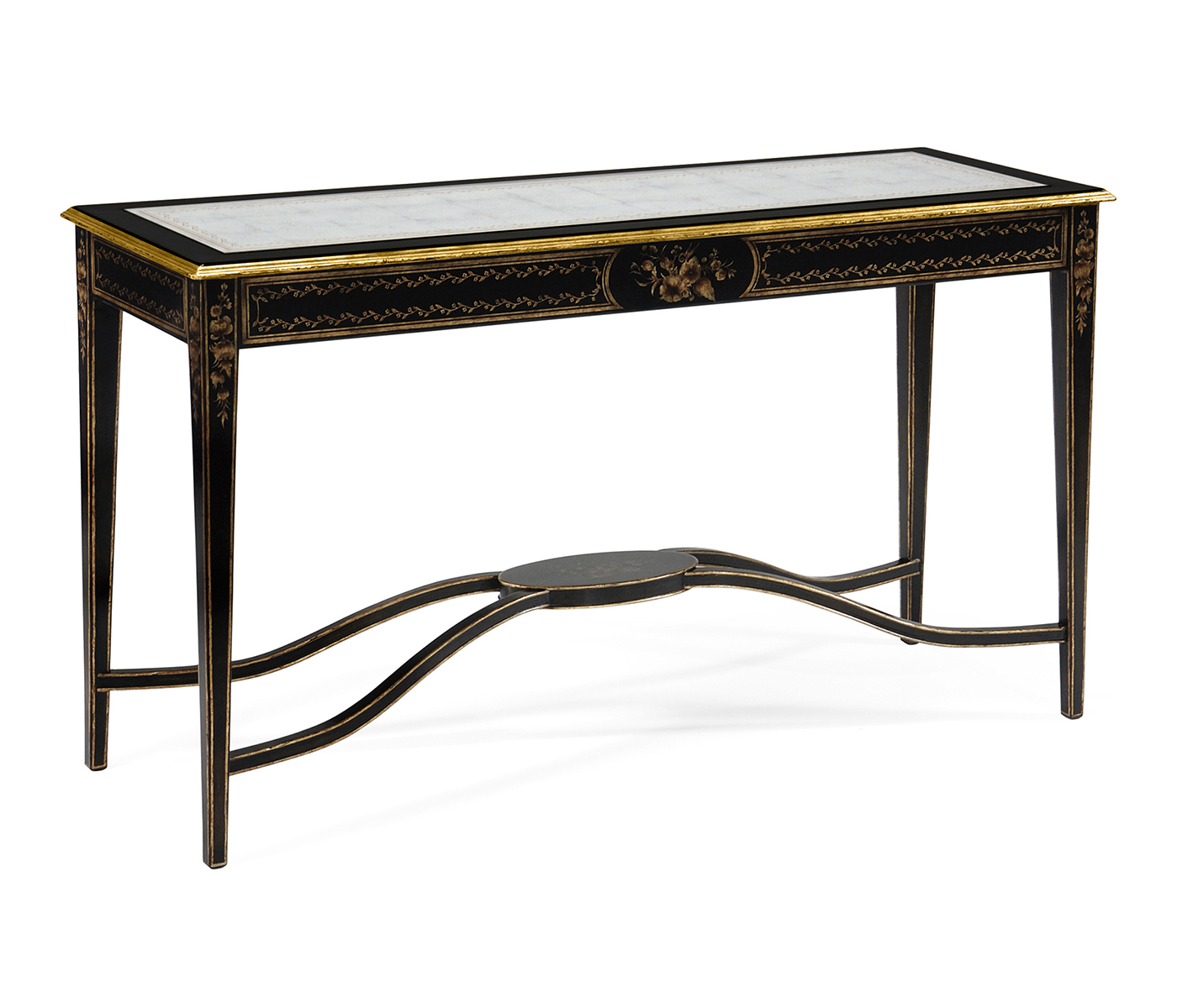 Black & églomisé console