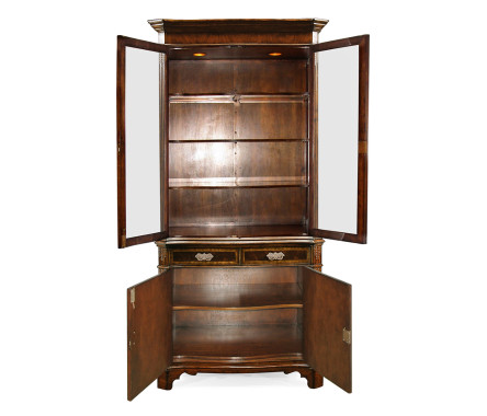 Serpentine Mahogany China Cabinet