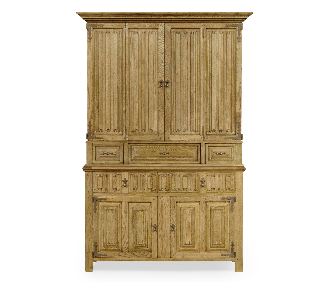 Linenfold Natural Oak TV Cabinet