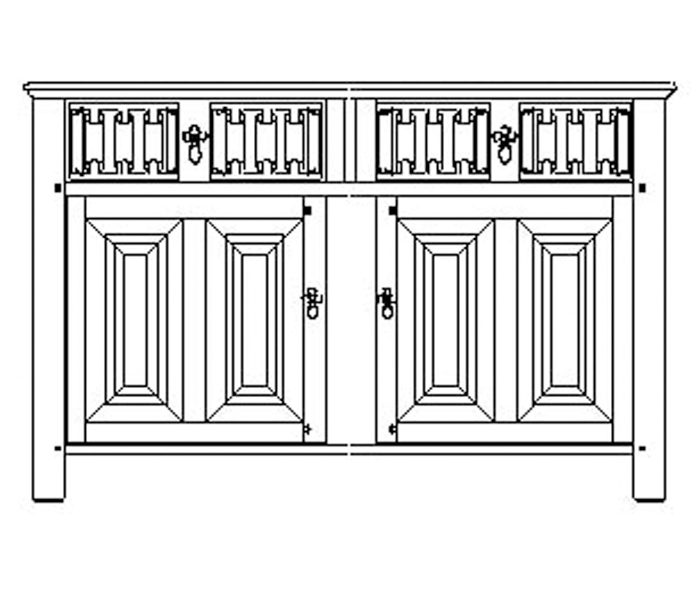 Carved Dark Oak TV Base