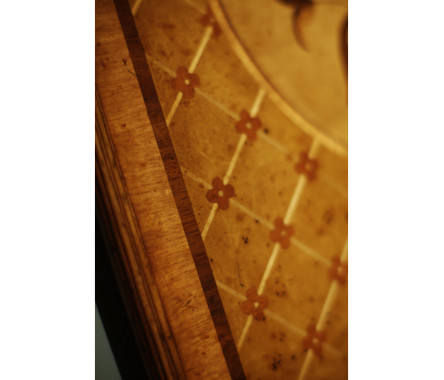 Floral marquetry wall hanging panels (Pair)