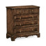 Linenfold Dark Oak Chest Of Drawers