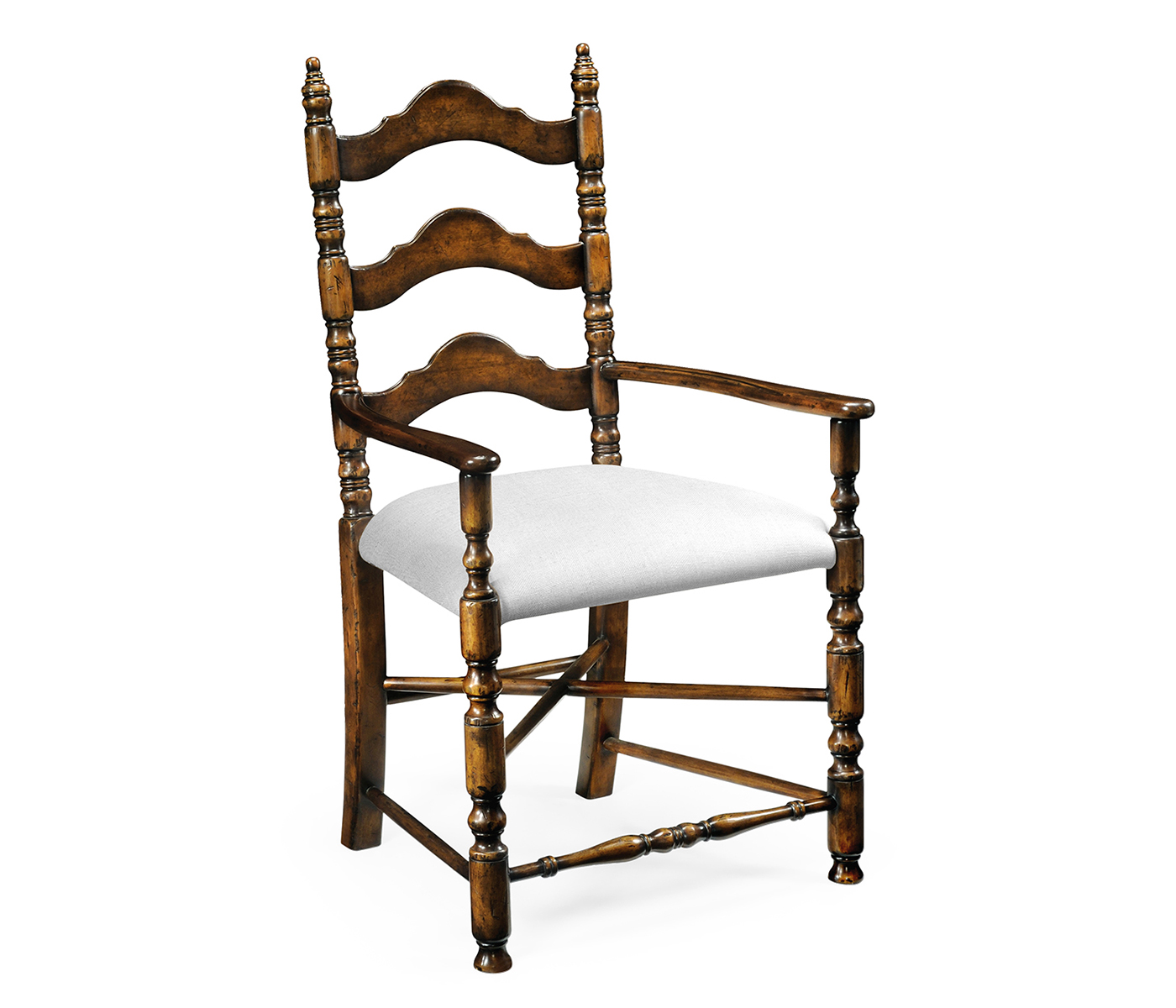 Walnut Ladder Back Country Chair (Arm)