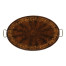 Oval Mahogany Tray with Floral Inlay