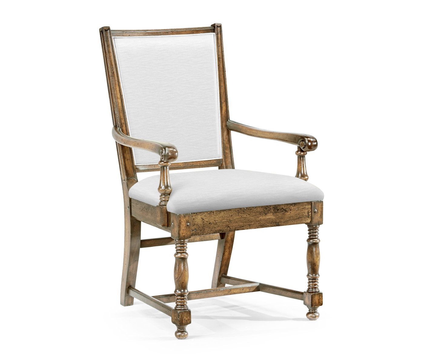 Distressed Country Medium Driftwood Arm Chair