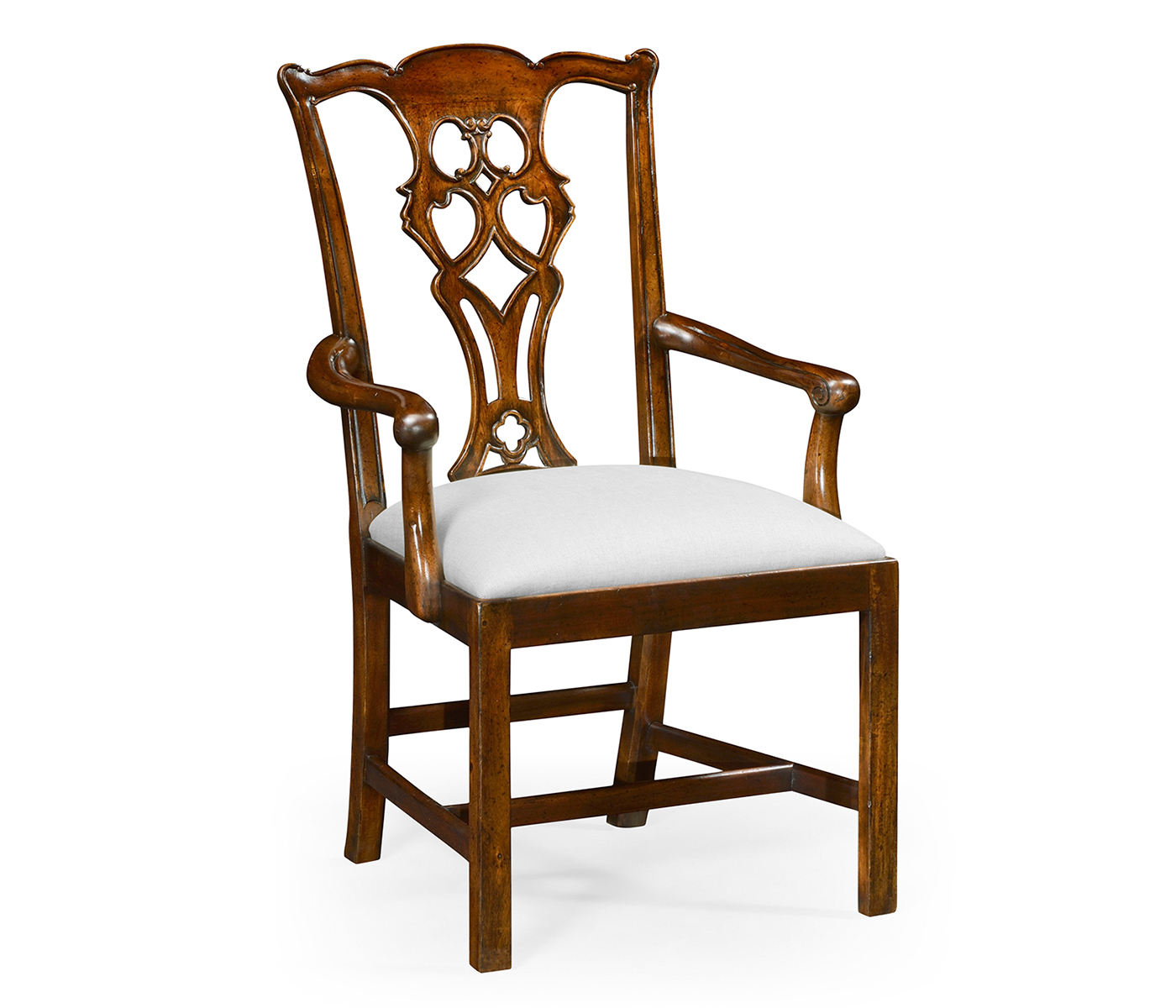 Buckingham Chippendale Antique Mahogany Arm Chair