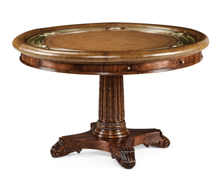 Mahogany Round Poker Table