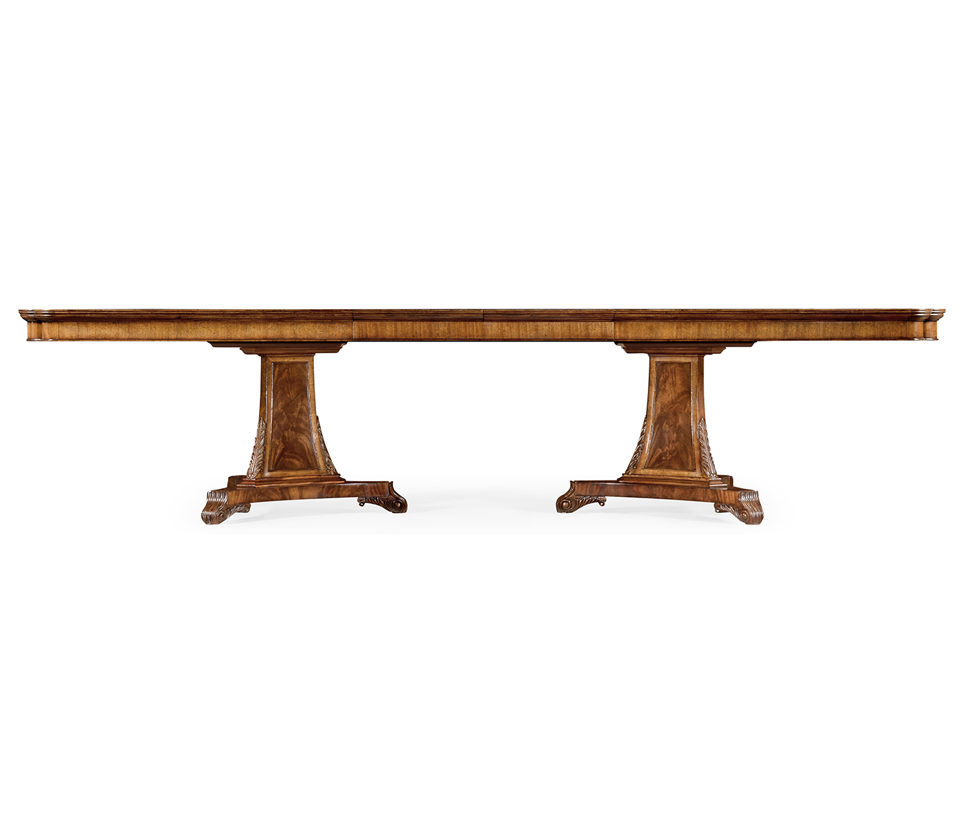 Curved Pedestal Extending Dining Table