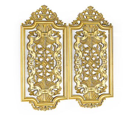 Pair gilded Renaissance style panels (Short)