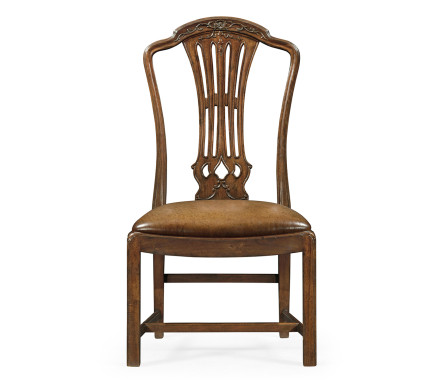 Mahogany Pierced Splat Back Side Chair