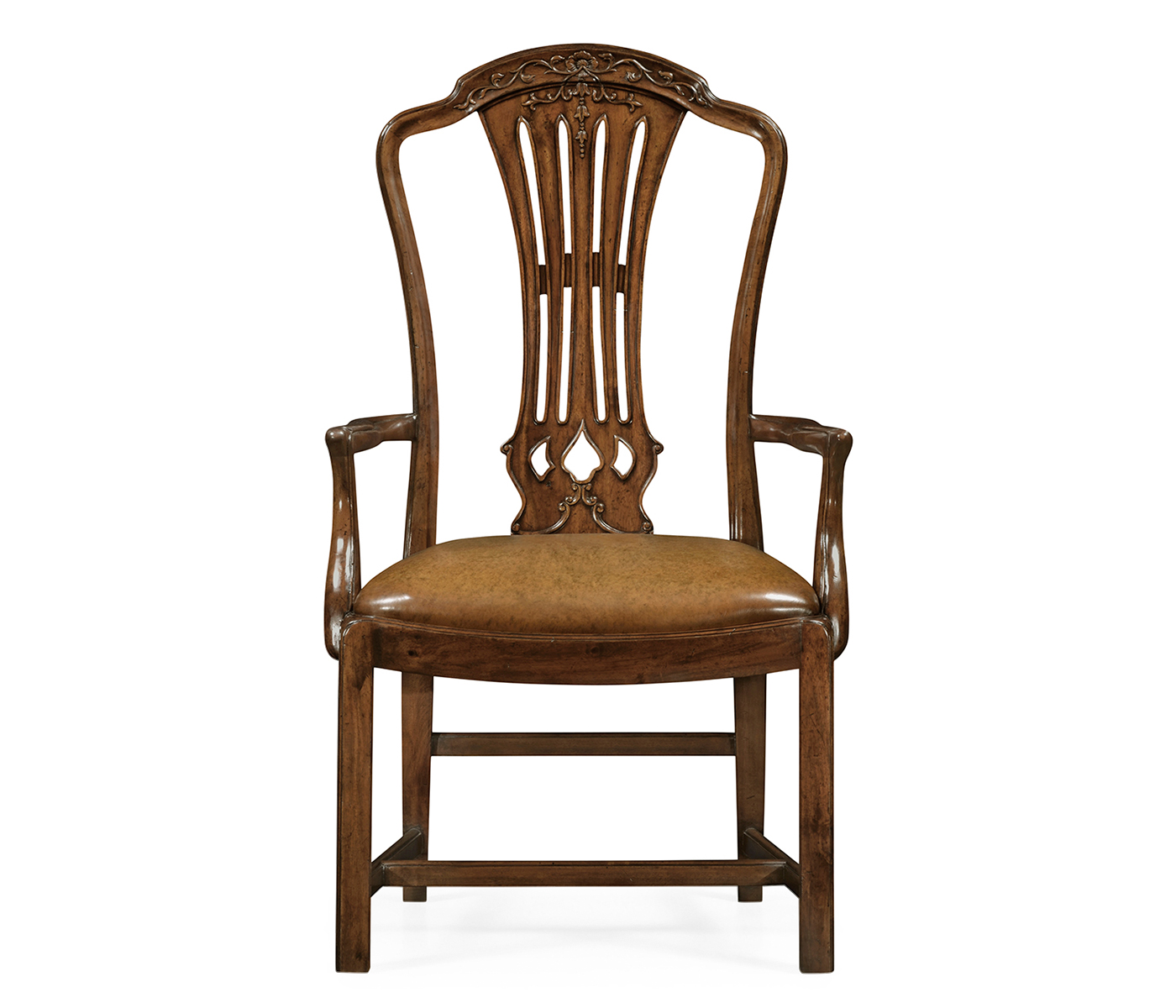 Mahogany Pierced Splat Back Arm Chair