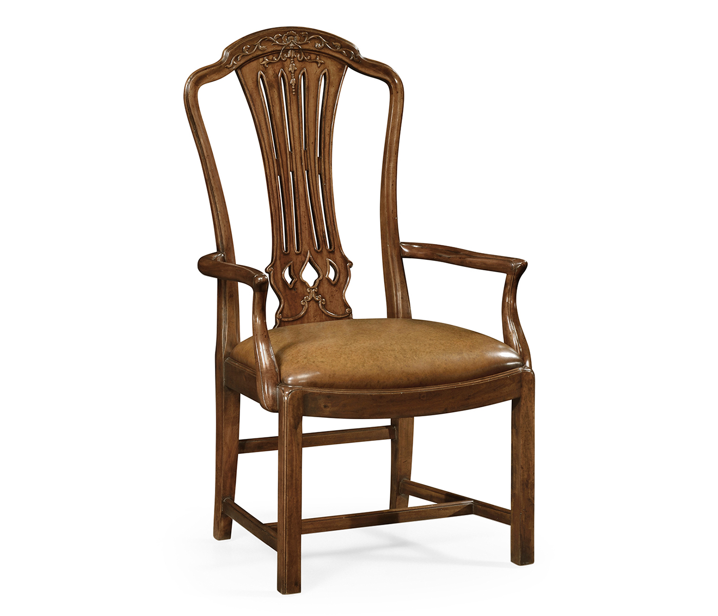 Mahogany Pierced Splat Back Arm Chair