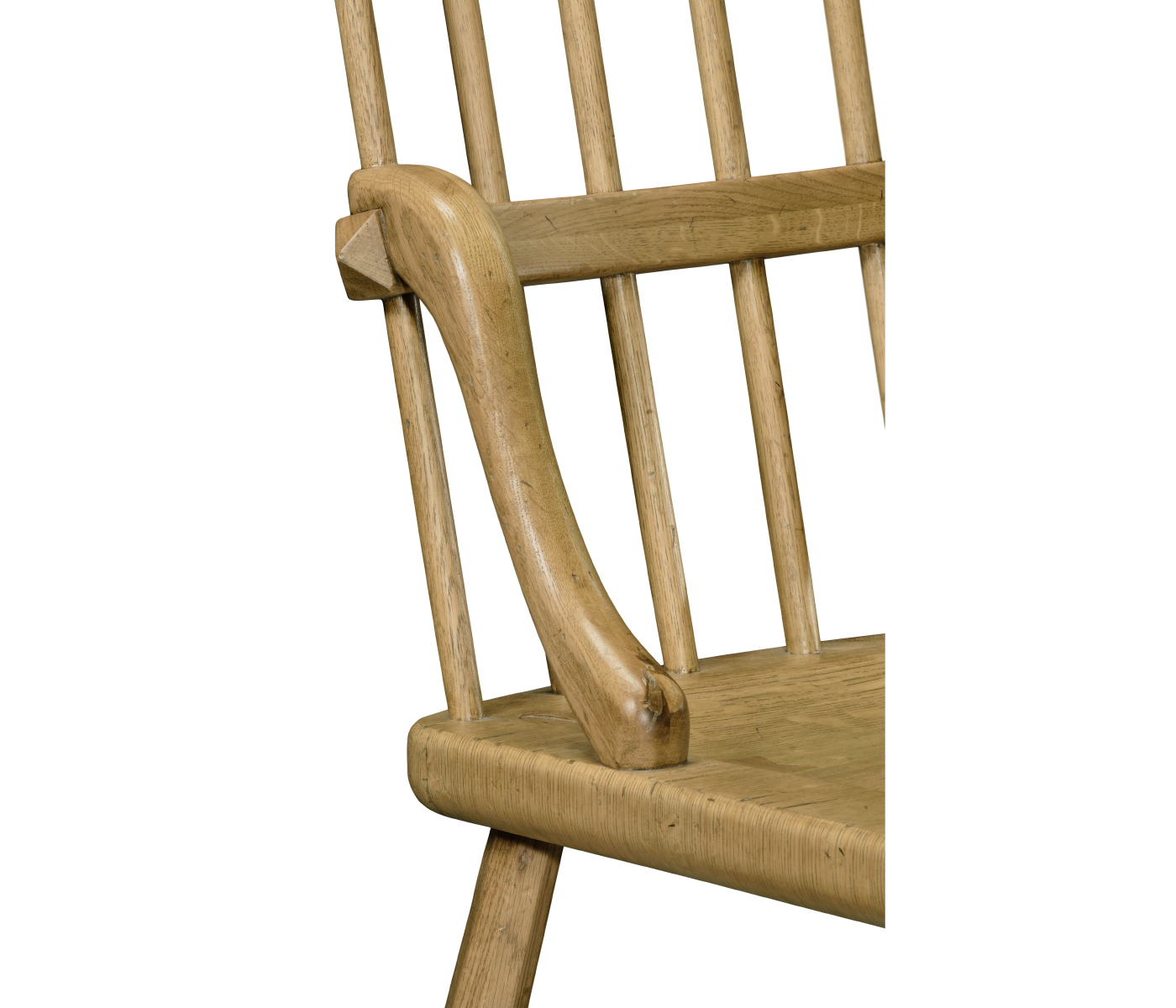 Rustic Natural Oak Country Side Chair with a Plank Seat