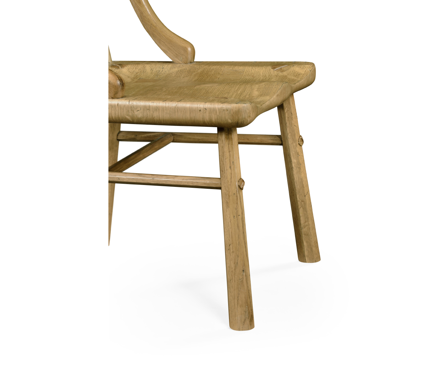 Rustic Natural Oak Country Side Chair with a Plank Seat