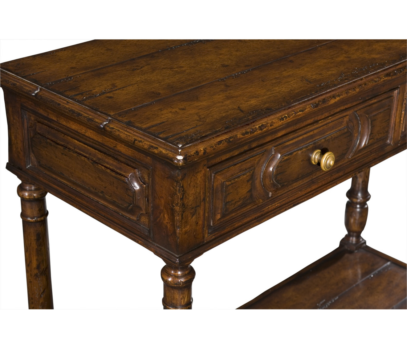 Panelled walnut console