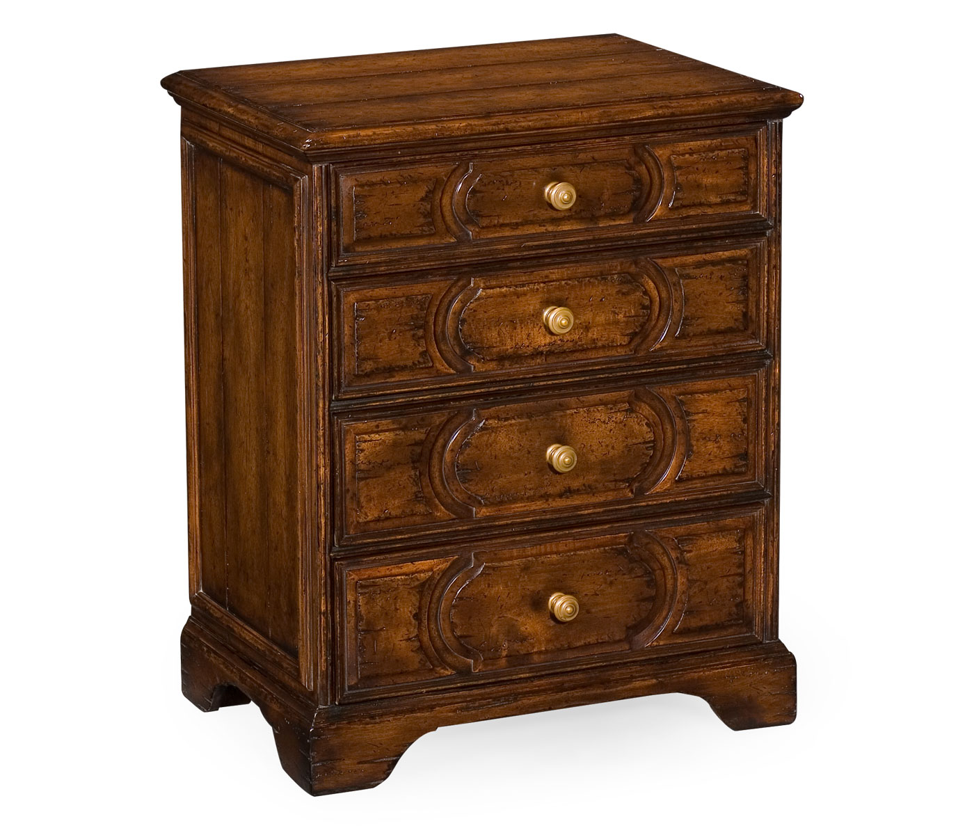 Tudor style walnut chest of four drawers