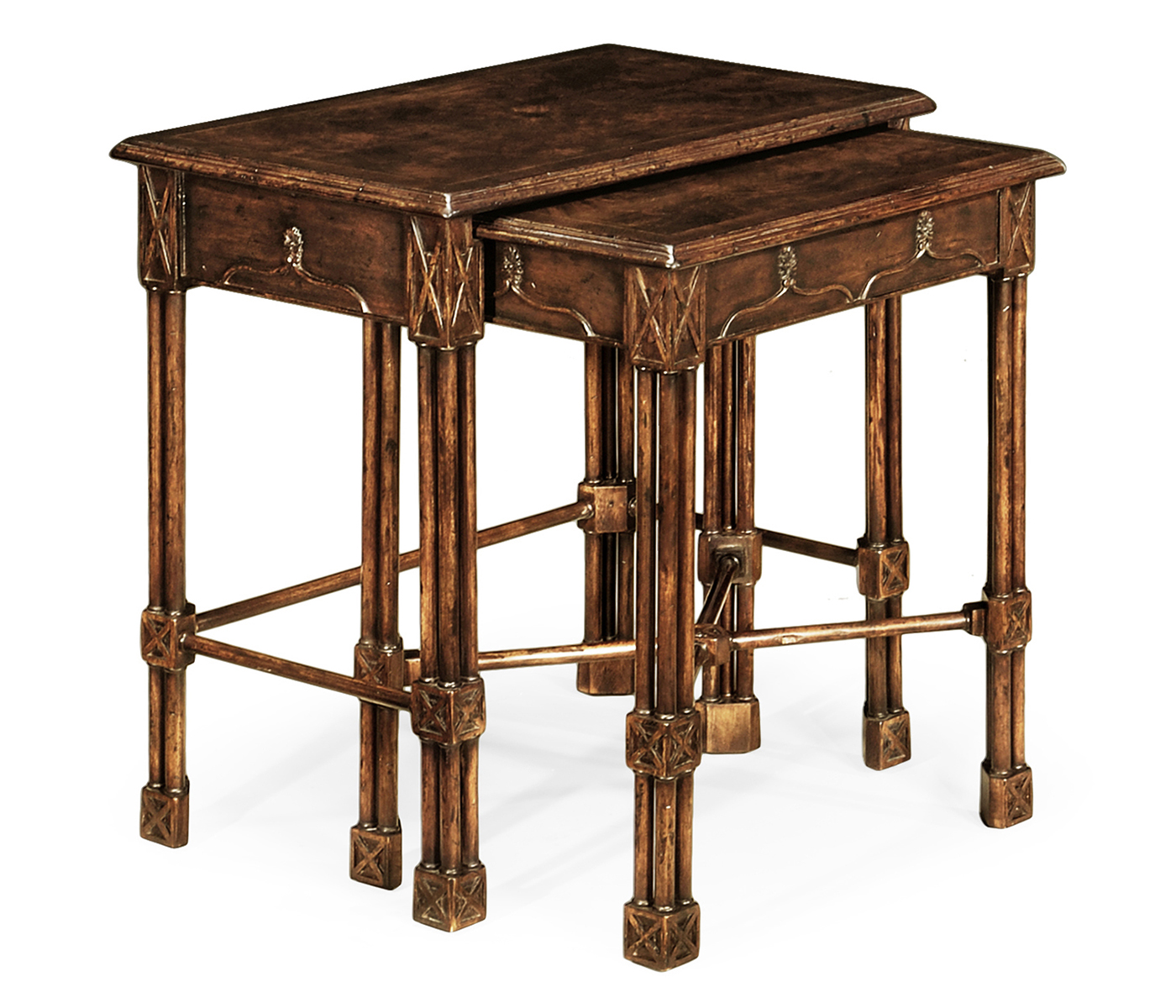 Chippendale gothic style nesting tables