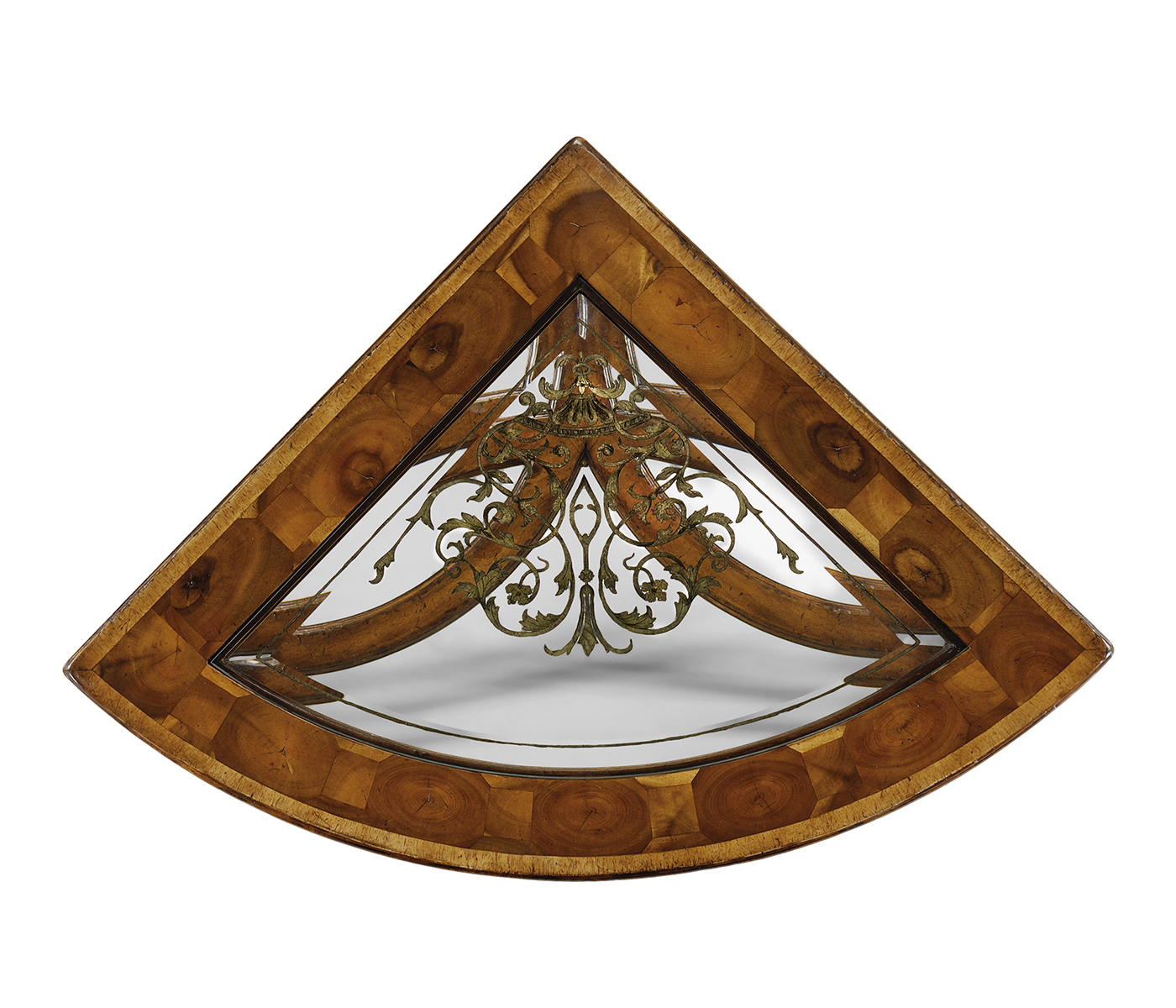 Oyster & églomisé corner table