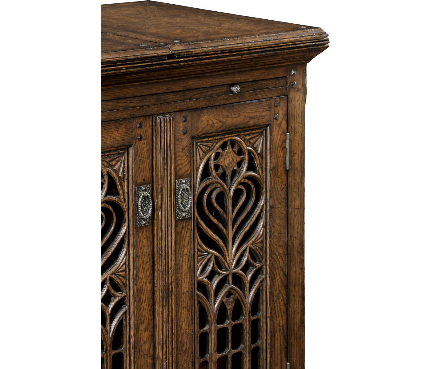 Gothic Dark Oak Wine Cabinet Small