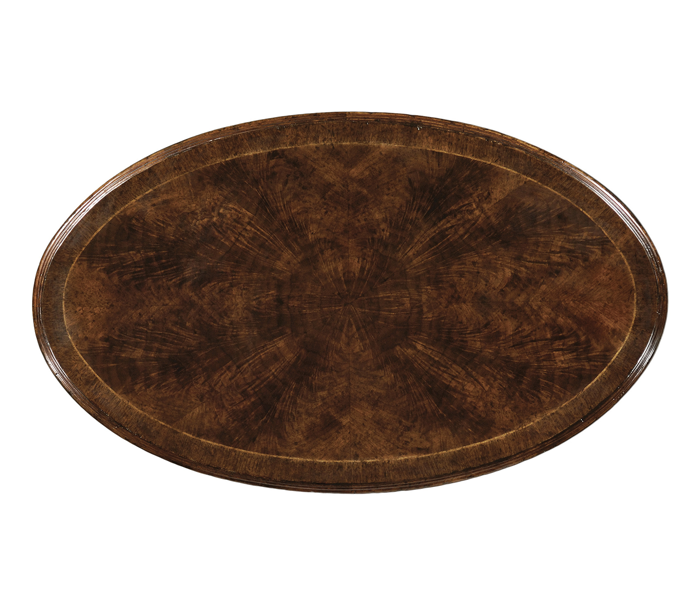 Dark walnut oval side table
