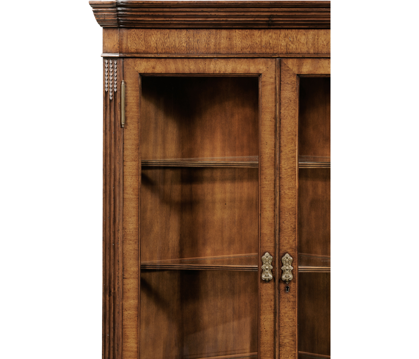 Serpentine Walnut Corner Cabinet