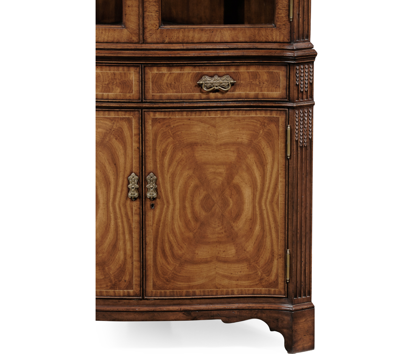 Serpentine Walnut Corner Cabinet