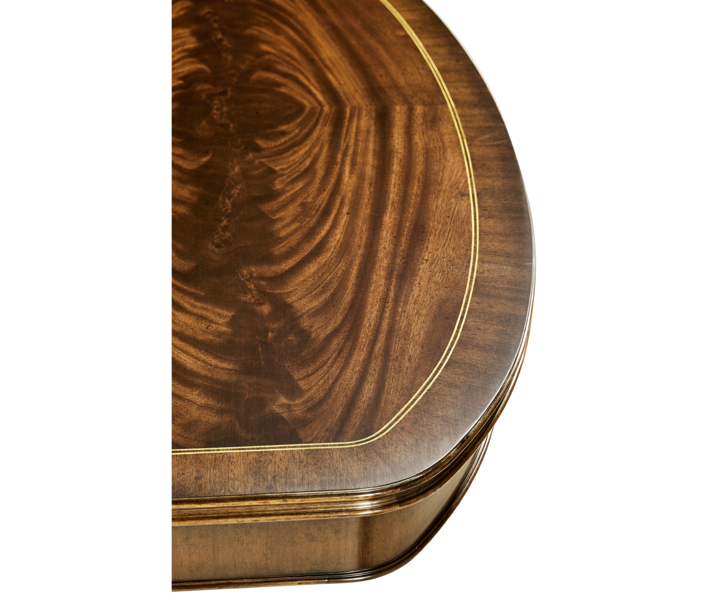 Crotch walnut triple pedestal dining table